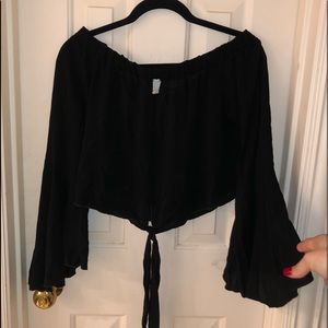 Off-shoulder bell sleeve top
